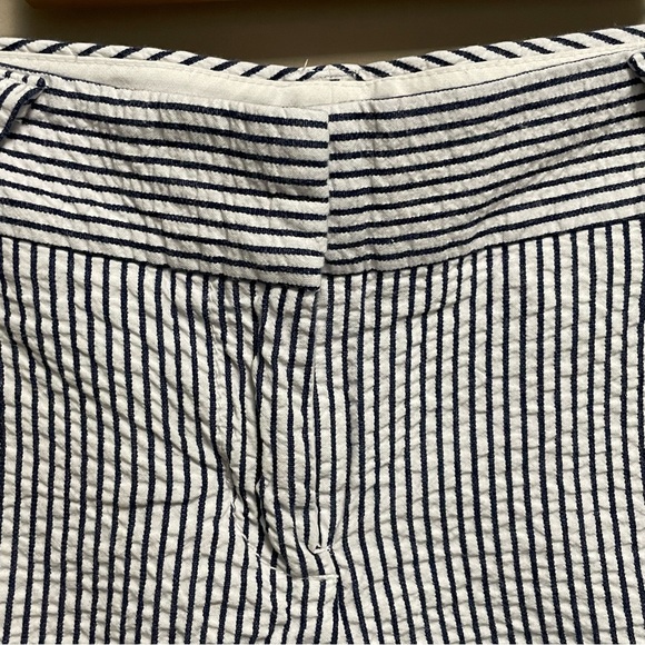 J Crew Cotton Blue & White Nautical Striped Cotton Shorts Women’s 0 - Picture 2 of 9